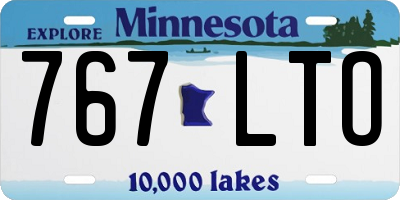 MN license plate 767LTO