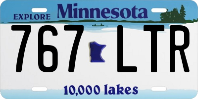 MN license plate 767LTR