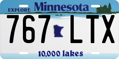 MN license plate 767LTX