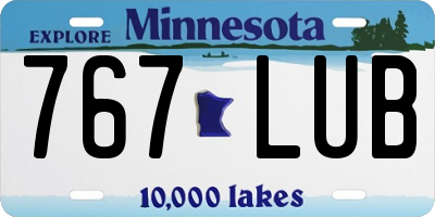 MN license plate 767LUB