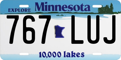 MN license plate 767LUJ