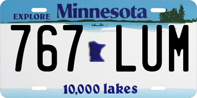 MN license plate 767LUM