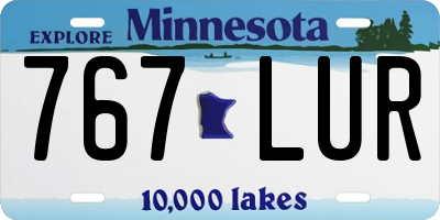 MN license plate 767LUR