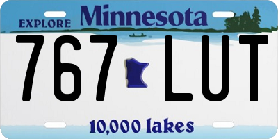 MN license plate 767LUT