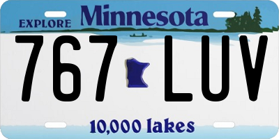 MN license plate 767LUV