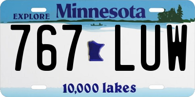 MN license plate 767LUW