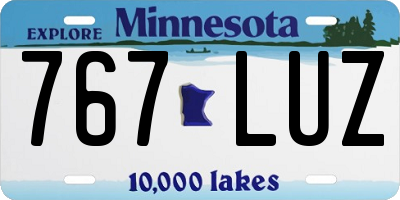 MN license plate 767LUZ