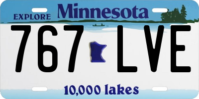 MN license plate 767LVE