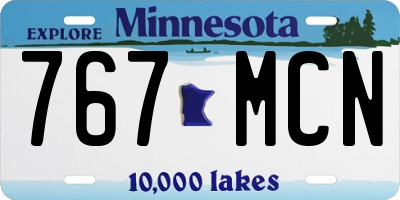 MN license plate 767MCN