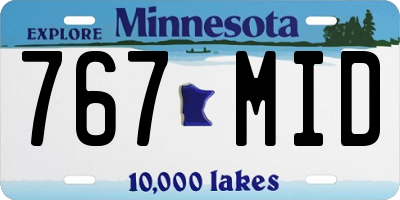 MN license plate 767MID