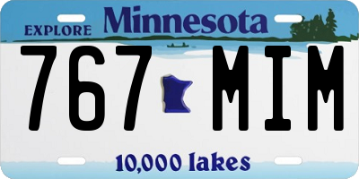 MN license plate 767MIM
