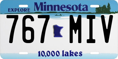 MN license plate 767MIV