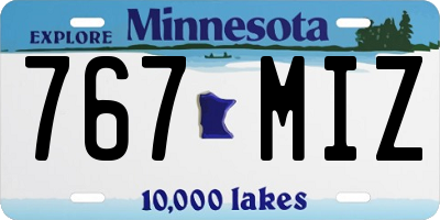 MN license plate 767MIZ