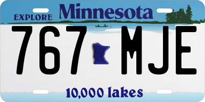 MN license plate 767MJE