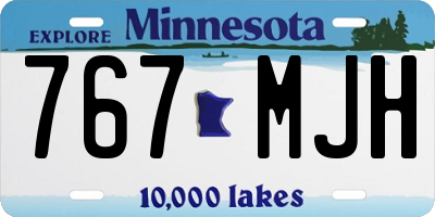 MN license plate 767MJH