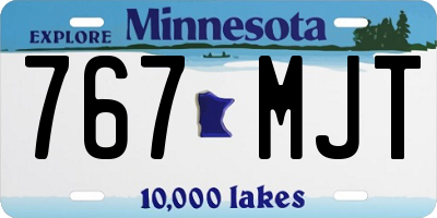 MN license plate 767MJT