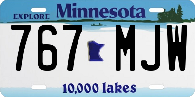 MN license plate 767MJW