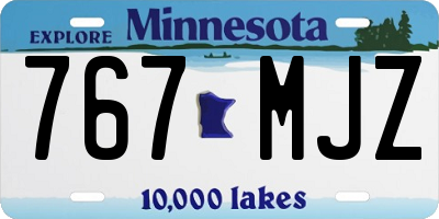 MN license plate 767MJZ