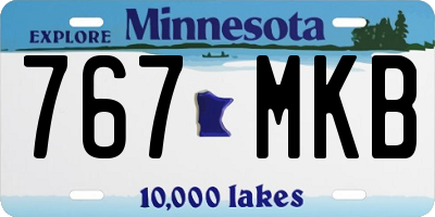 MN license plate 767MKB