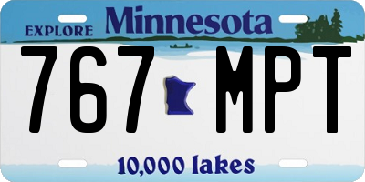 MN license plate 767MPT