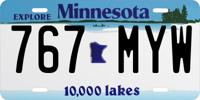 MN license plate 767MYW