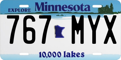 MN license plate 767MYX