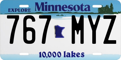 MN license plate 767MYZ