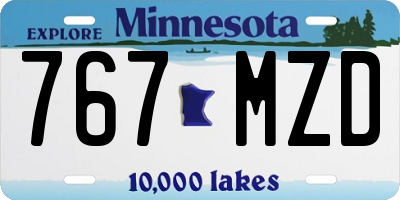 MN license plate 767MZD