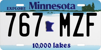MN license plate 767MZF