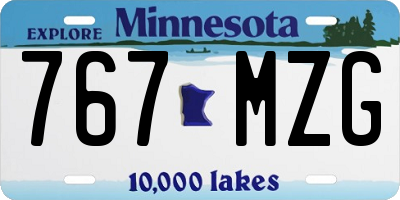 MN license plate 767MZG