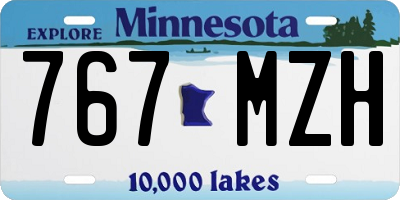 MN license plate 767MZH