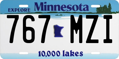 MN license plate 767MZI