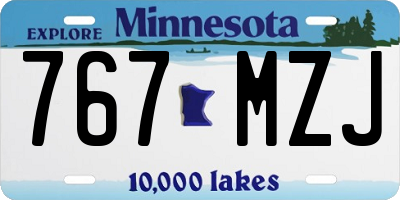 MN license plate 767MZJ