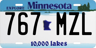 MN license plate 767MZL