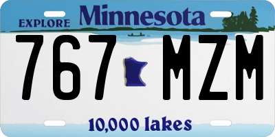 MN license plate 767MZM