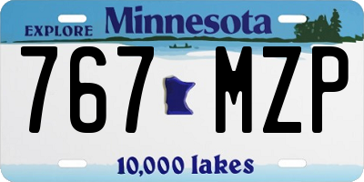 MN license plate 767MZP