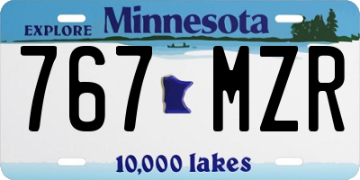 MN license plate 767MZR