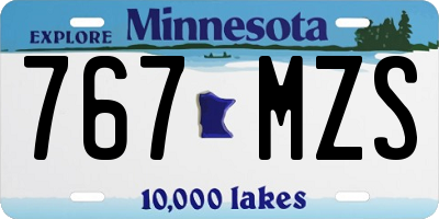 MN license plate 767MZS