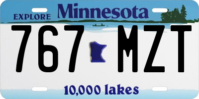 MN license plate 767MZT