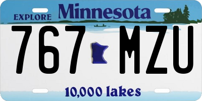 MN license plate 767MZU