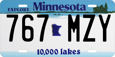 MN license plate 767MZY
