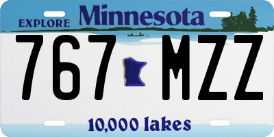 MN license plate 767MZZ
