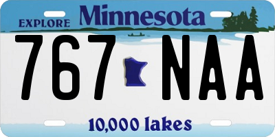 MN license plate 767NAA