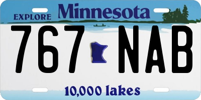 MN license plate 767NAB