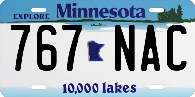 MN license plate 767NAC