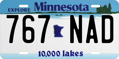 MN license plate 767NAD
