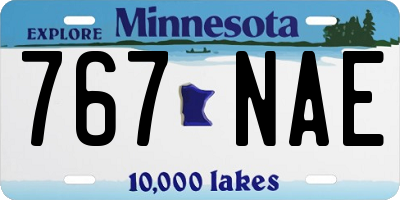 MN license plate 767NAE