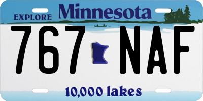 MN license plate 767NAF