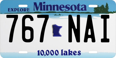 MN license plate 767NAI