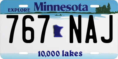 MN license plate 767NAJ